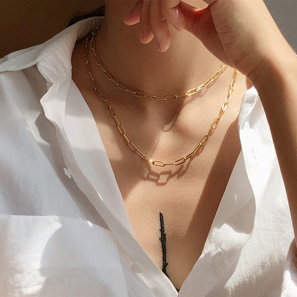Gold Paperclip Necklace