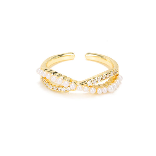 Pearl Cross Index Ring