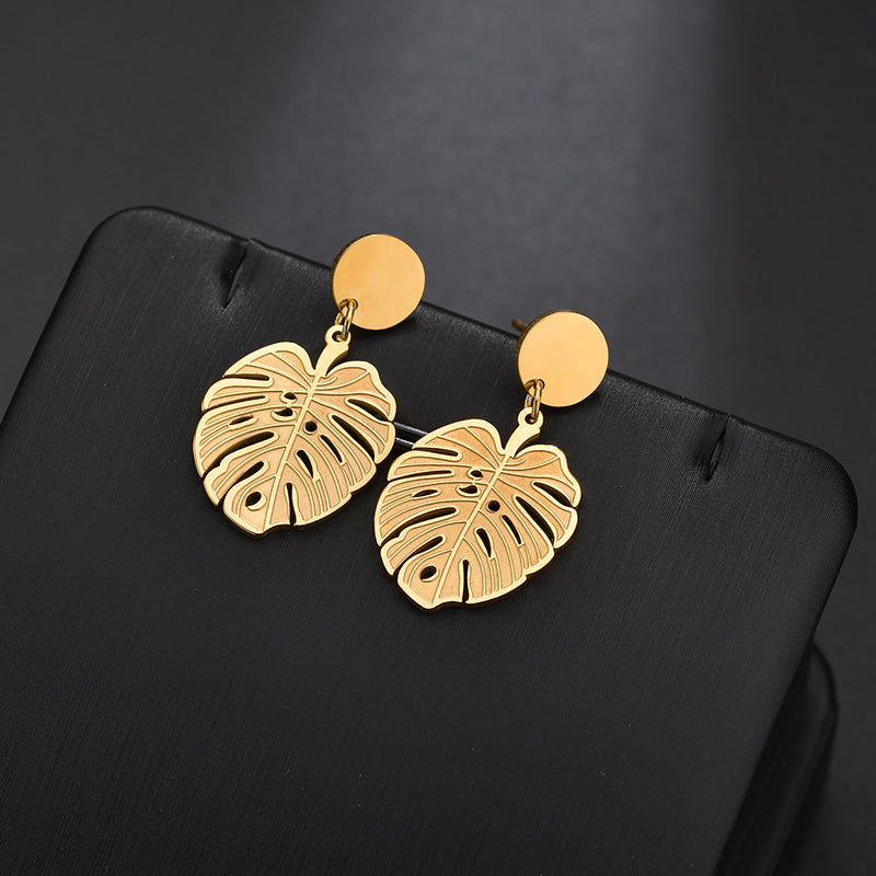 Gold Leaf Dangle Earrings