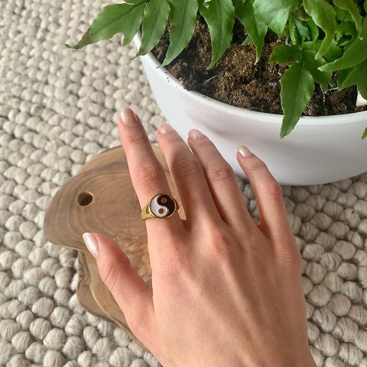 Gold Yin Yang Ring