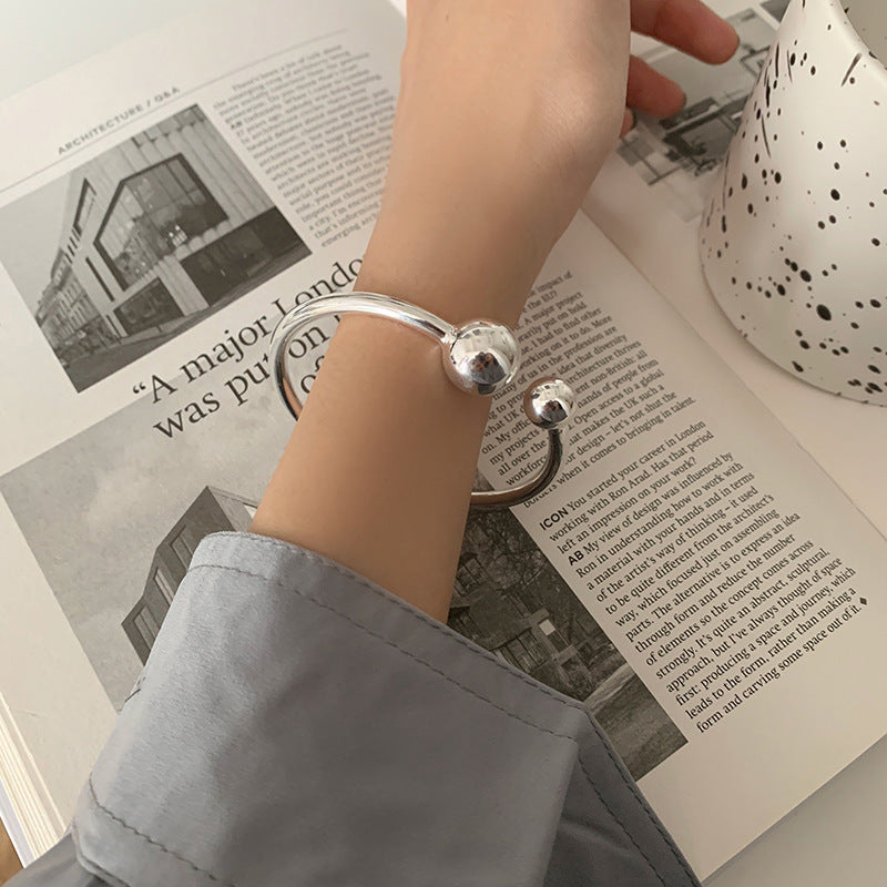 Double Ball Bangle Bracelet