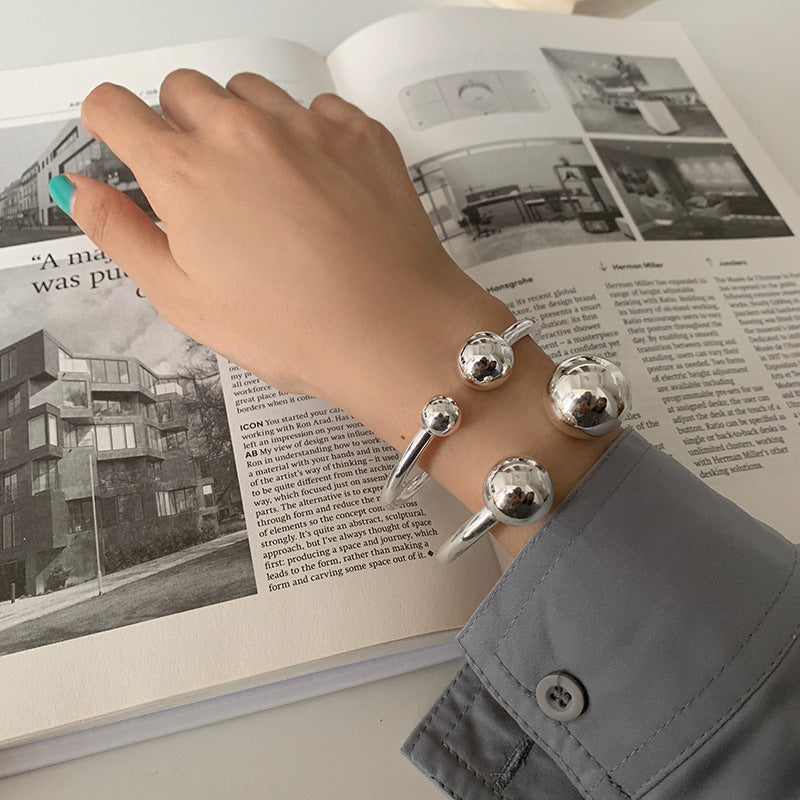 Double Ball Bangle Bracelet