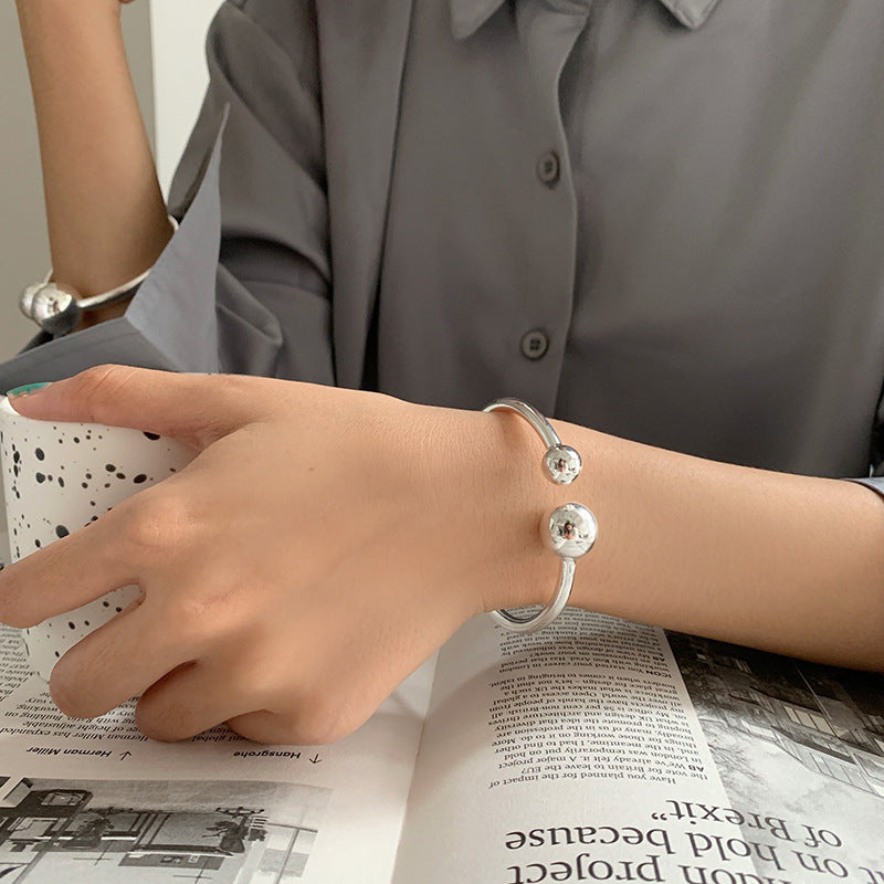 Double Ball Bangle Bracelet