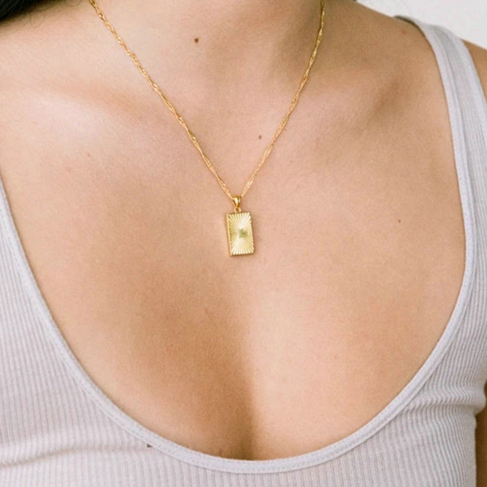 Rectangle Pendant Necklace