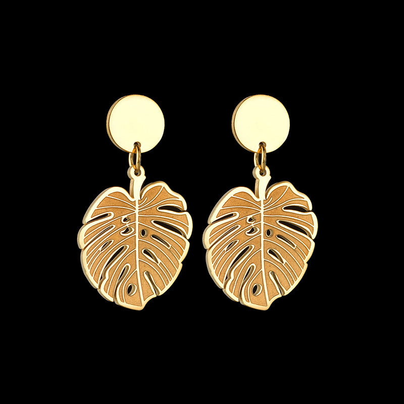 Gold Leaf Dangle Earrings