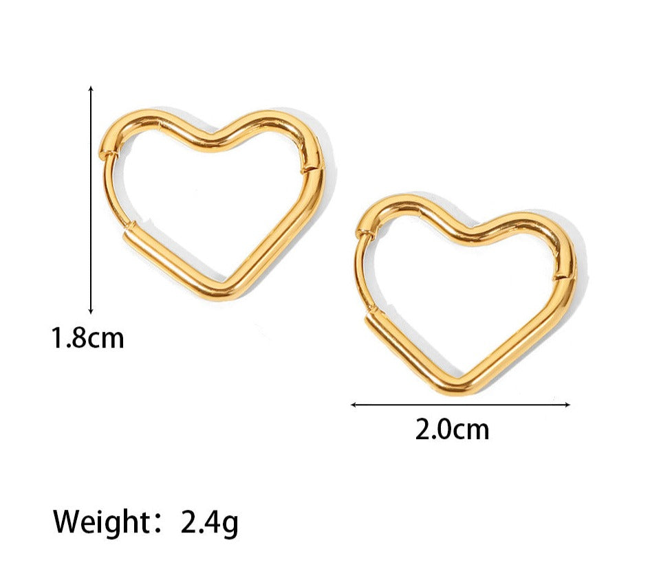 Gold Heart Hoop Earrings