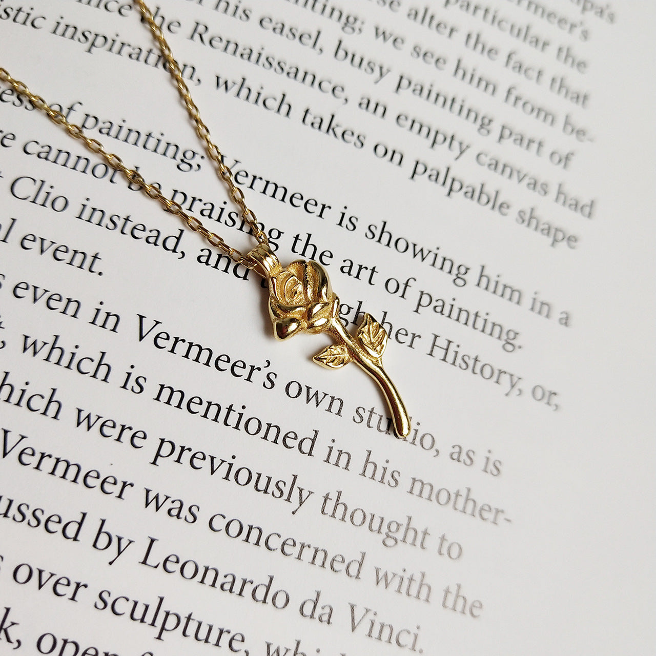 Rose Flower Gold Necklace: Sterling Silver Elegance | clairefranc.com