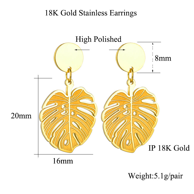 Gold Leaf Dangle Earrings
