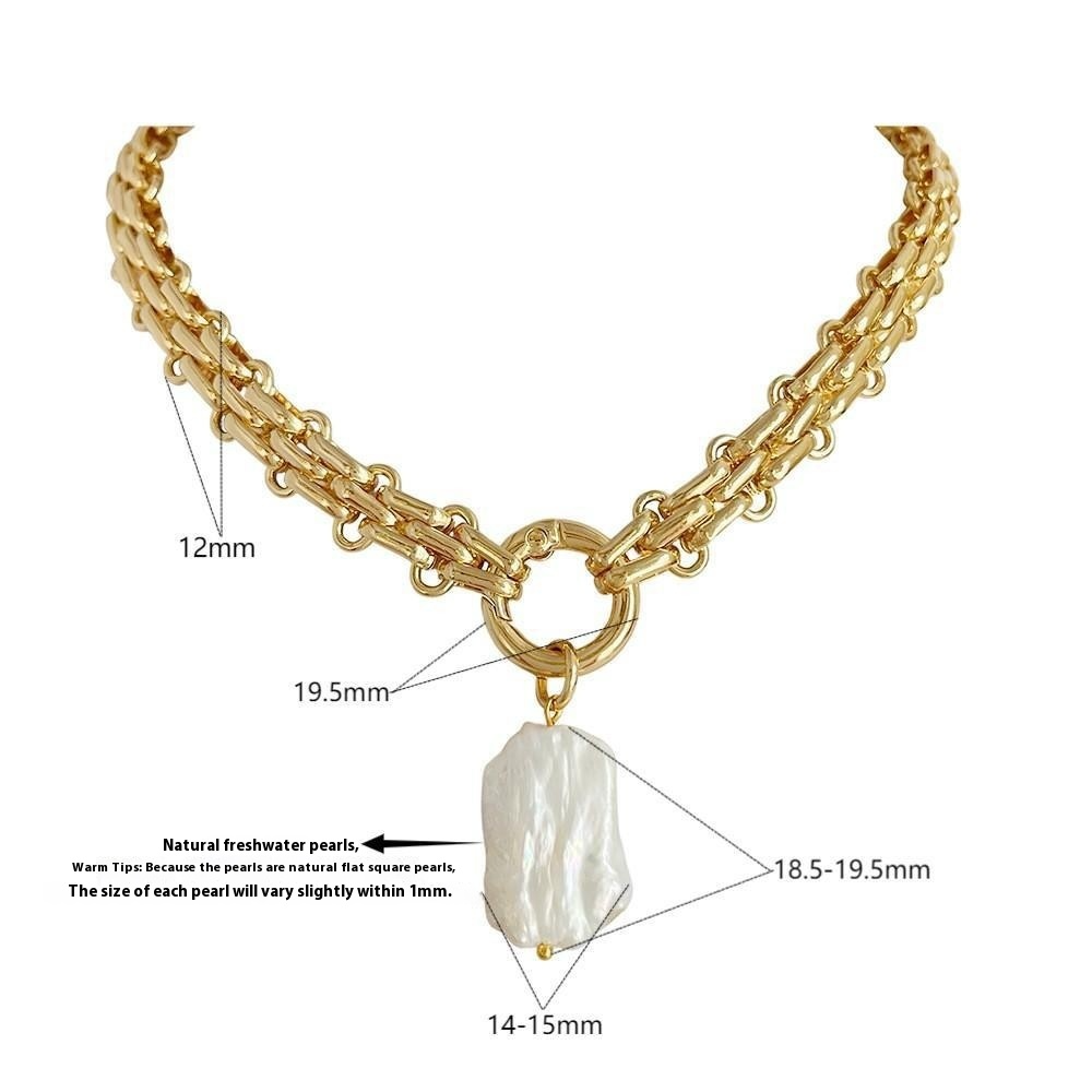 Natural Freshwater Square Pearl Pendant Necklace