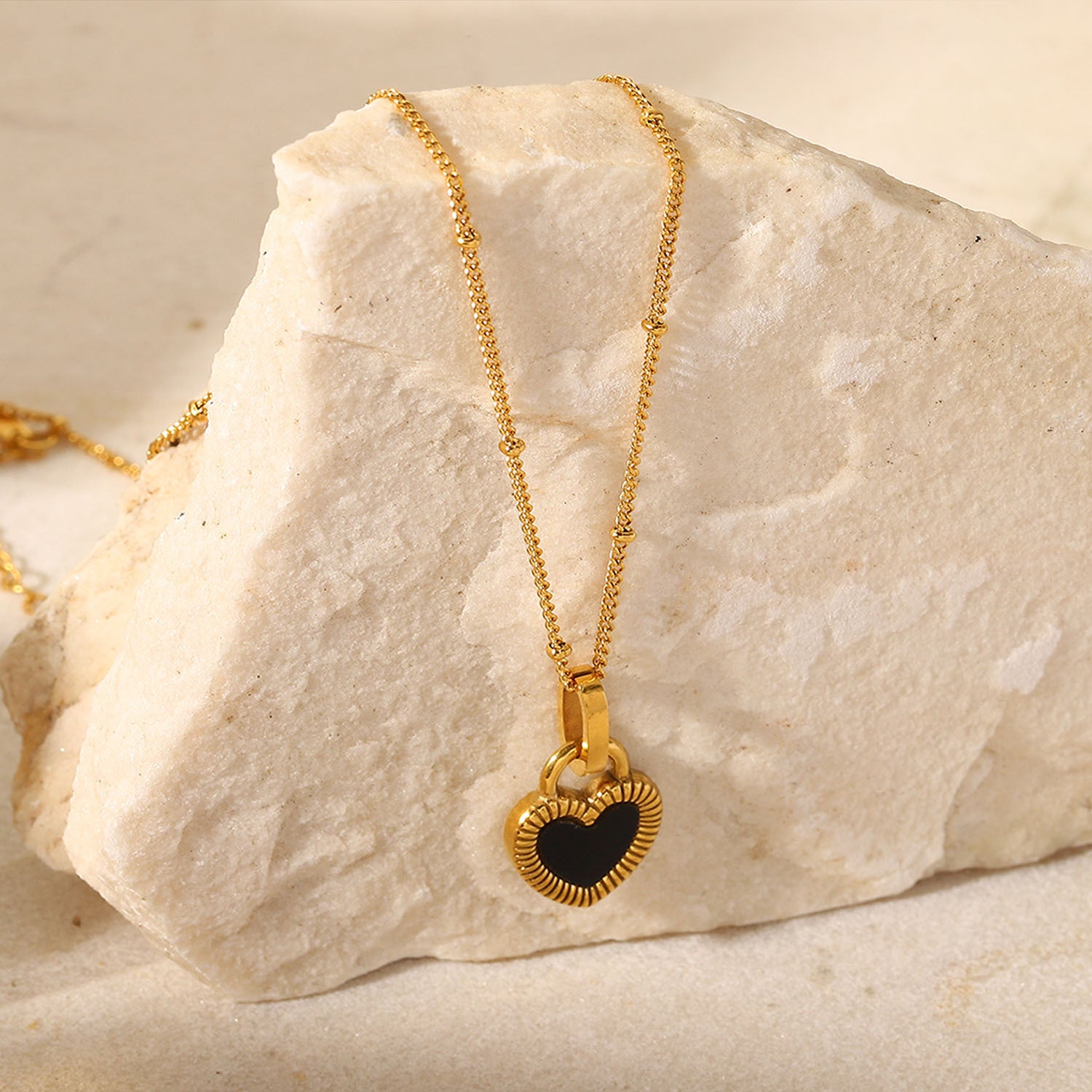 Gold Heart Lock Necklace