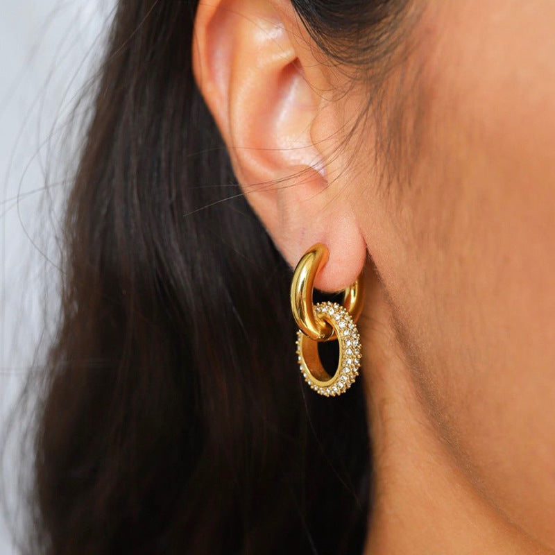 Double Hoop Huggie Earrings