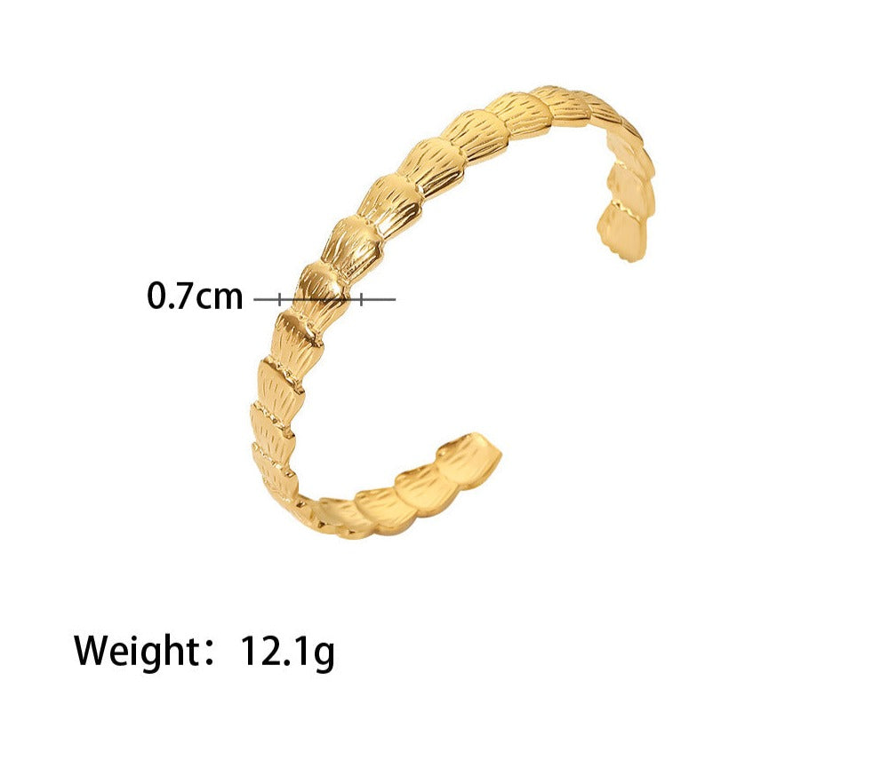 Gold Open Bangle Bracelet