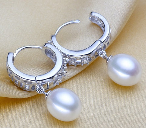 Pearl Huggie Earrings