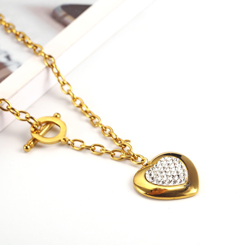 Heart Jewelry Set with Rhinestones