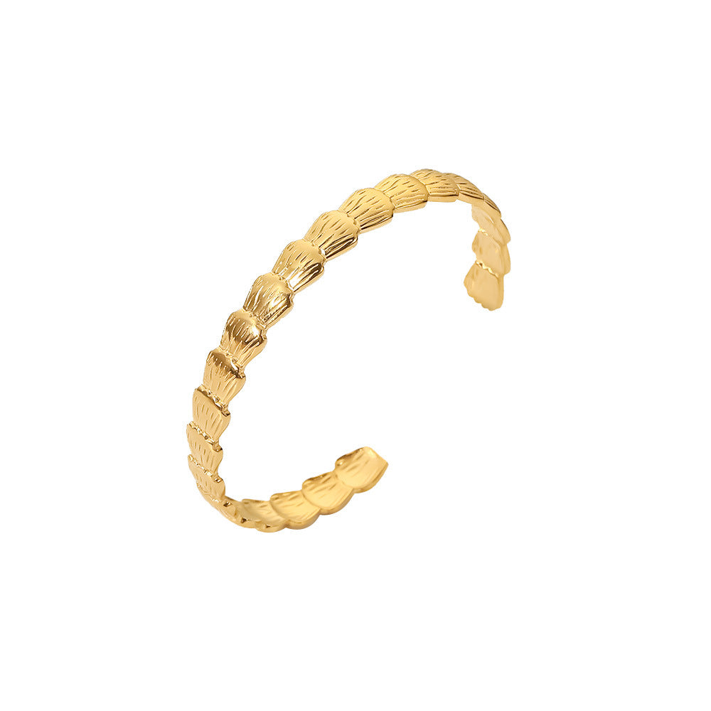 Gold Open Bangle Bracelet