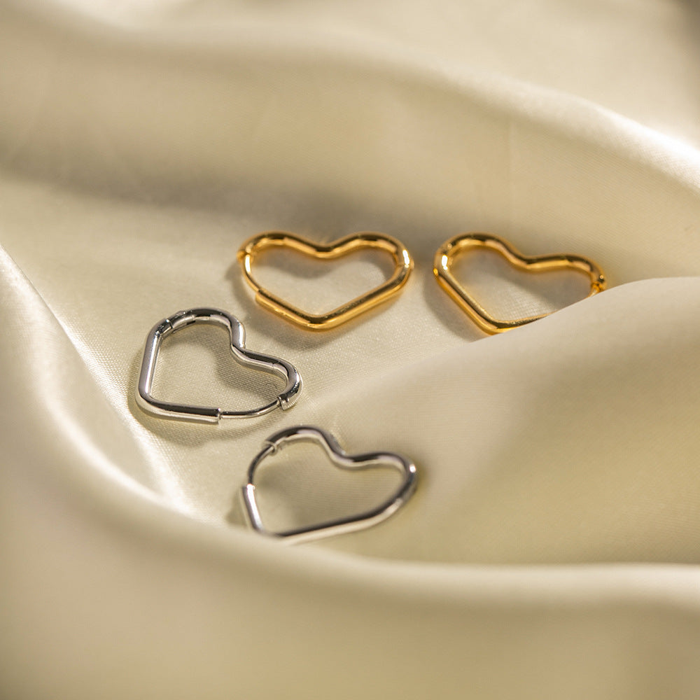 Gold Heart Hoop Earrings