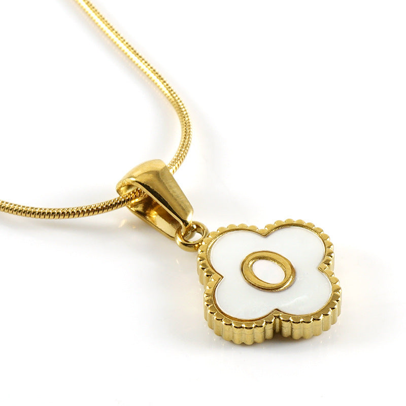 Letter Pendant Clover Necklace