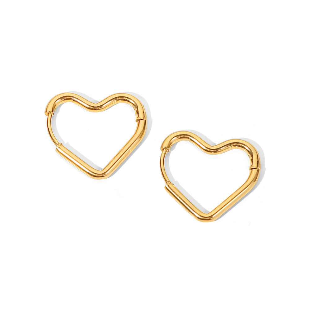 Gold Heart Hoop Earrings