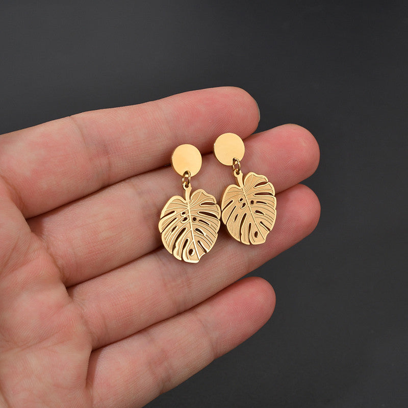 Gold Leaf Dangle Earrings