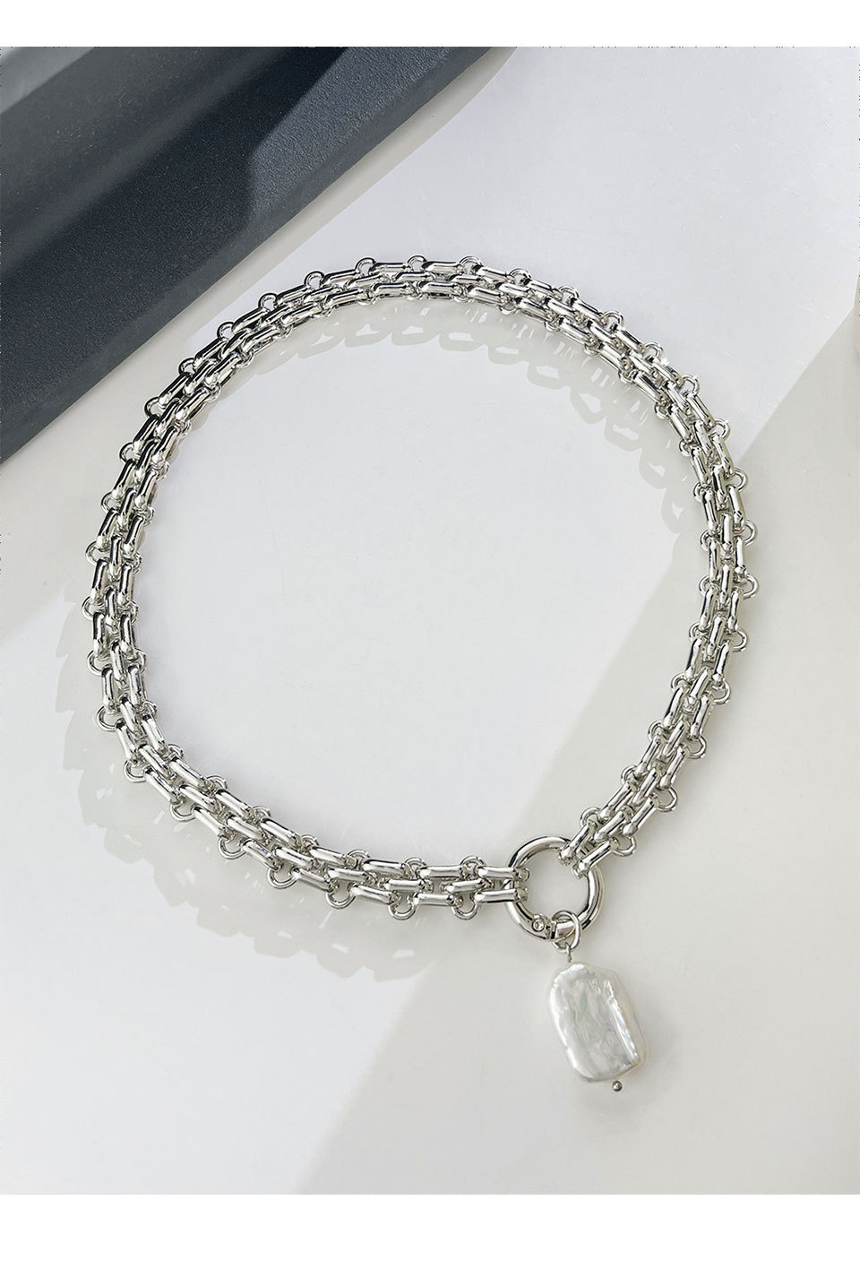 Natural Freshwater Square Pearl Pendant Necklace