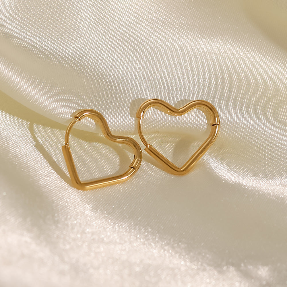 Gold Heart Hoop Earrings