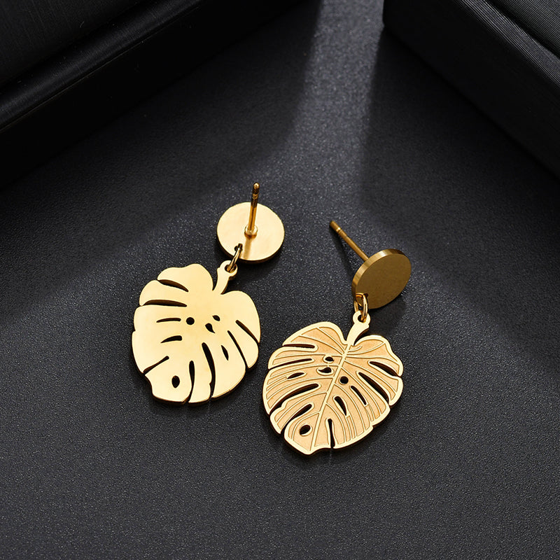 Gold Leaf Dangle Earrings