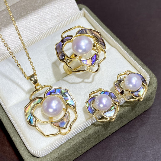 Camellia Freshwater Pearl Jewelry  Set