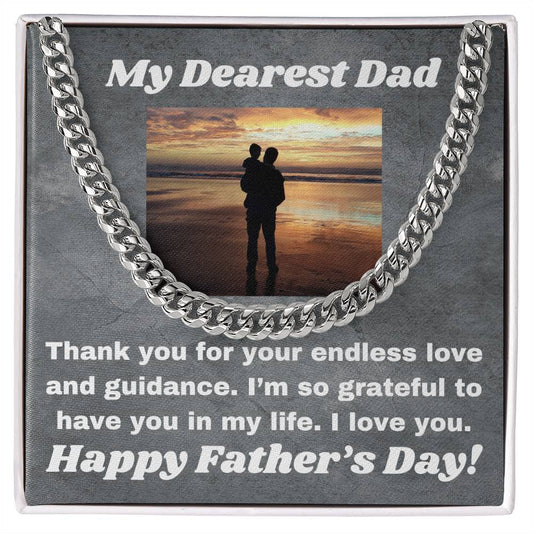 My Dearest Dad Cuban Link Chain Gift