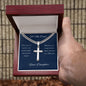 Personalized Cross Necklace with Cuban Chain - To Dad from Daughter