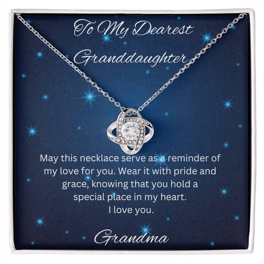 Love Knot Necklace, Grandmother Gift to Granddaughter