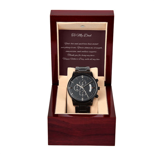 Black Chronograph Watch - To Dad from Daughter