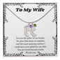 Engraved Baby Feet Necklace with Birthstone, To My Wife