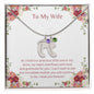 Engraved Baby Feet Necklace with Birthstone, To My Wife