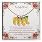 Engraved Baby Feet Necklace with Birthstone, To My Wife