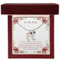 Engraved Baby Feet Necklace with Birthstone, To My Wife