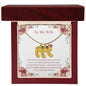 Engraved Baby Feet Necklace with Birthstone, To My Wife