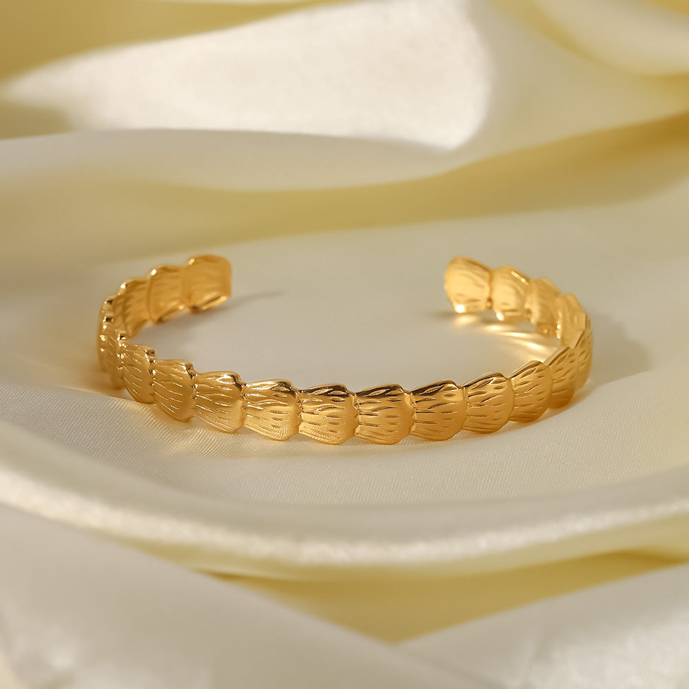 Gold Open Bangle Bracelet