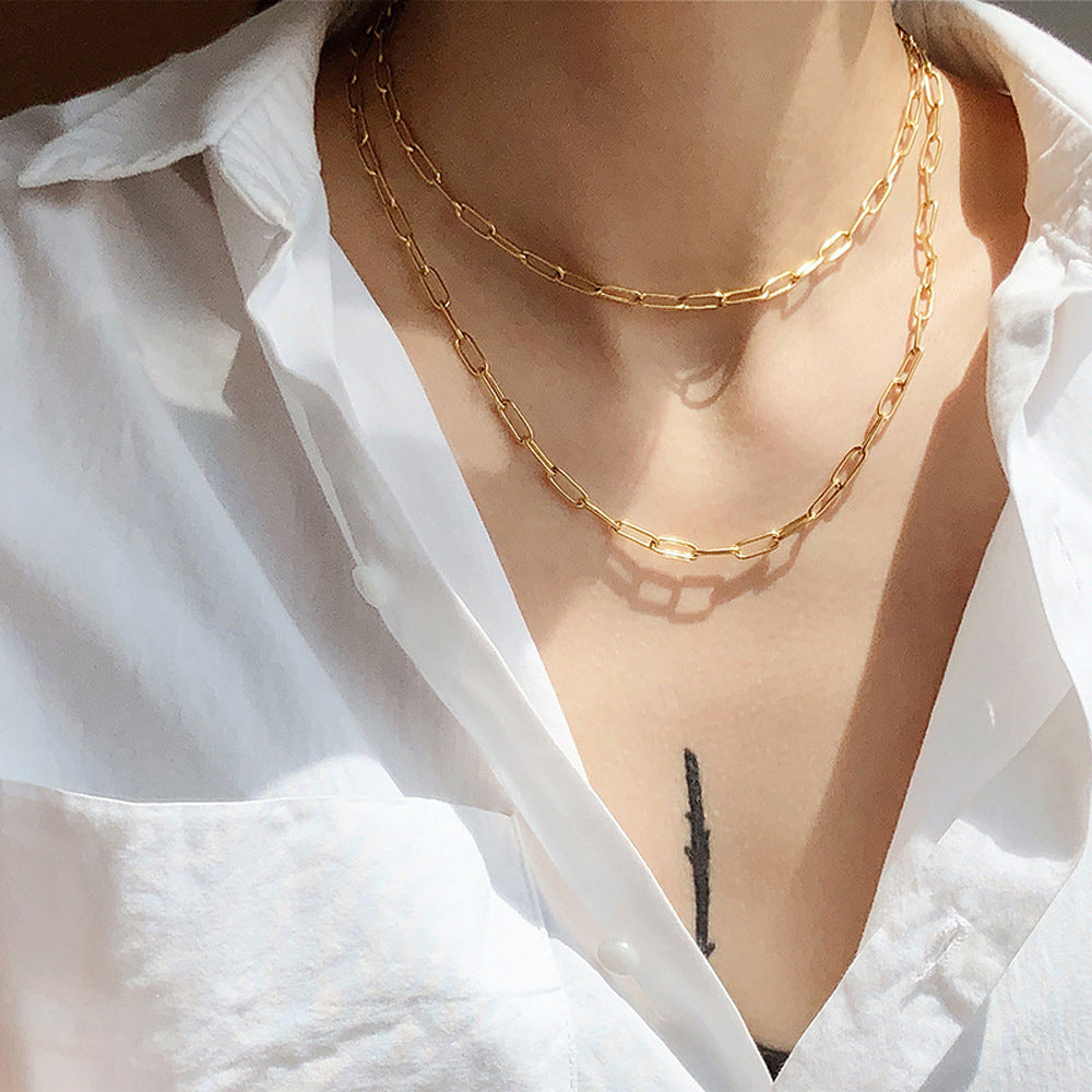 Gold Paperclip Necklace