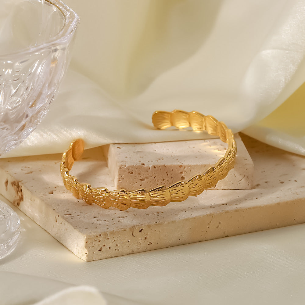 Gold Open Bangle Bracelet
