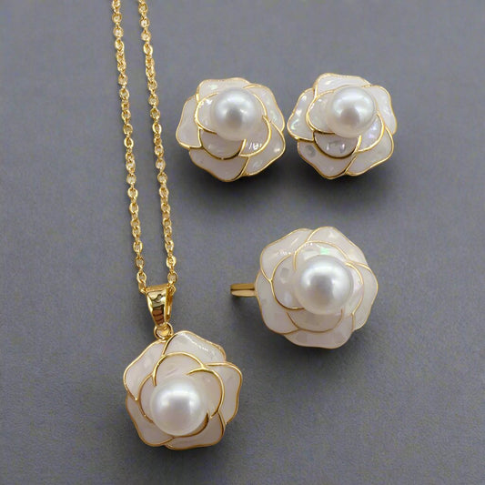 Floral Pearl Jewelry Set