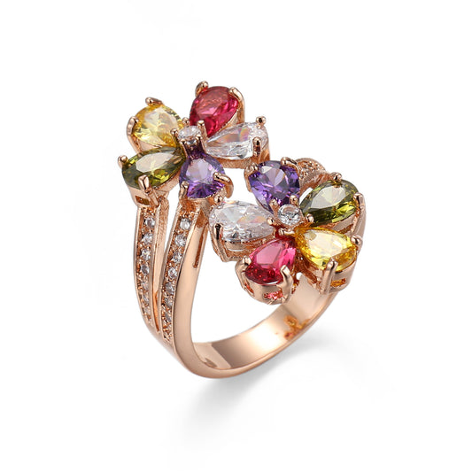 Multicolor Women's Zircon Ring