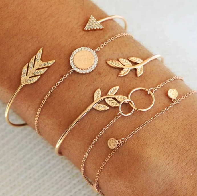 Arrow Leaf Bracelet Set