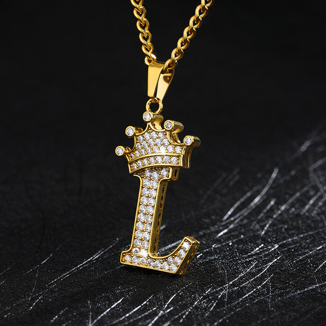 Crown Initial Necklace