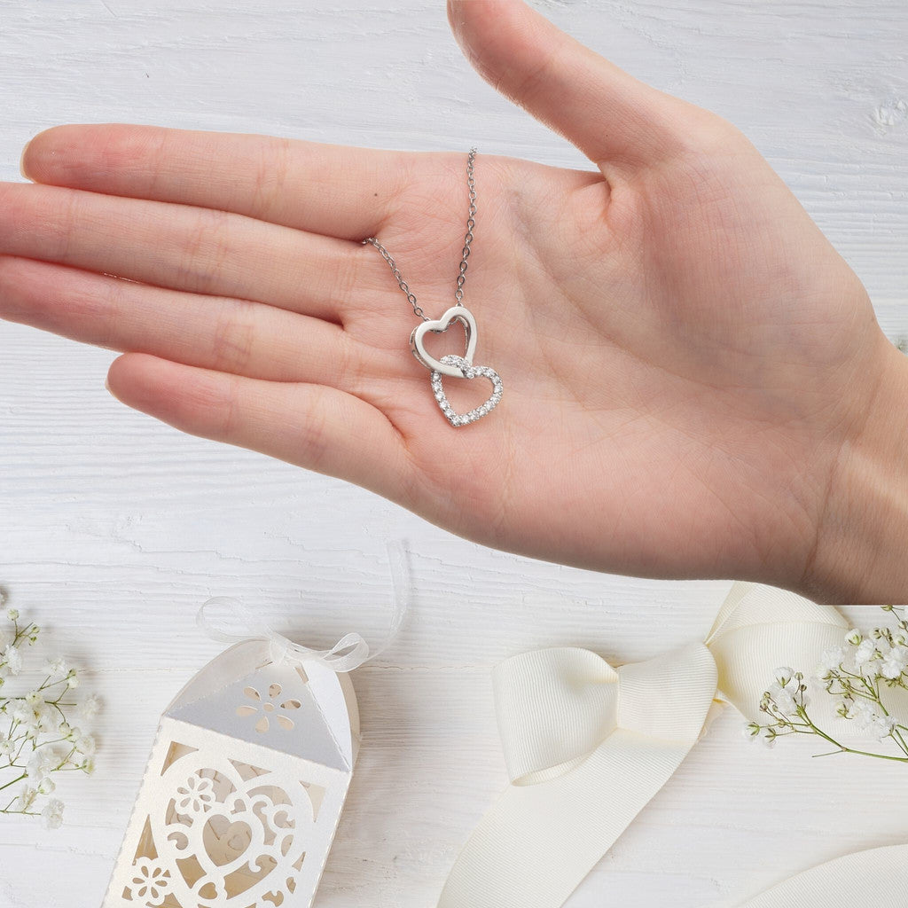 Two Lovers - Interlocked Hearts Necklace To My Wife
