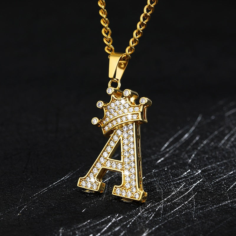 Crown Initial Necklace