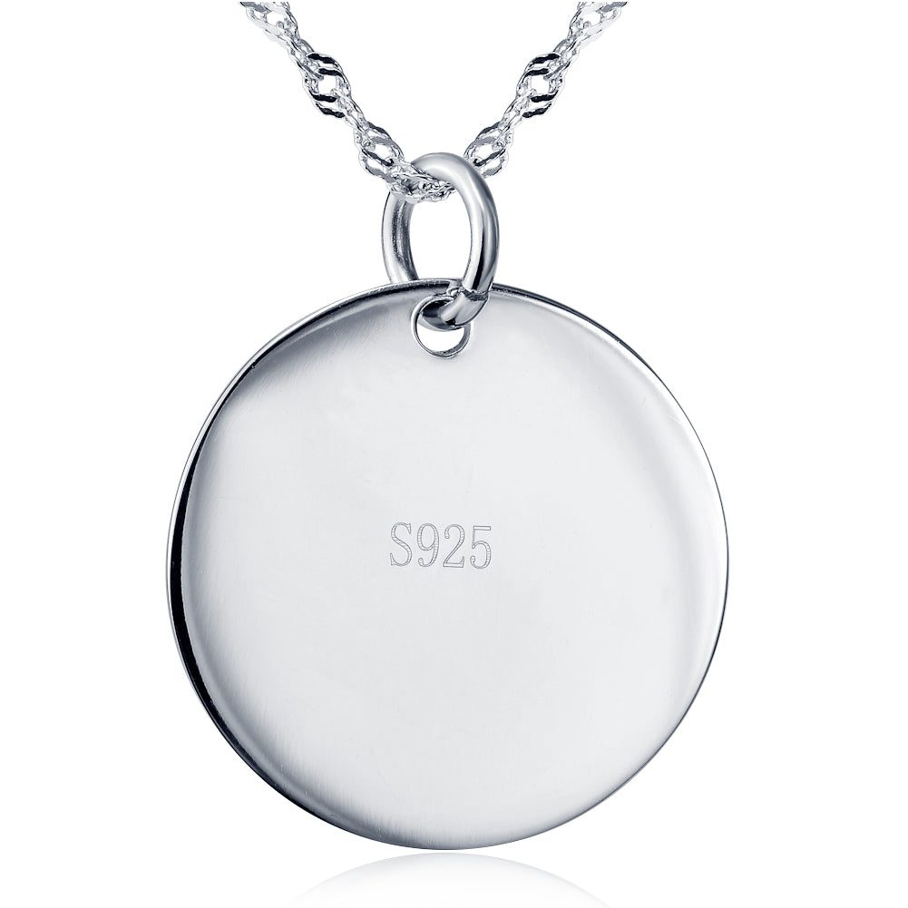 Sterling Silver Necklace with "I love you to the moon and back" Pendant