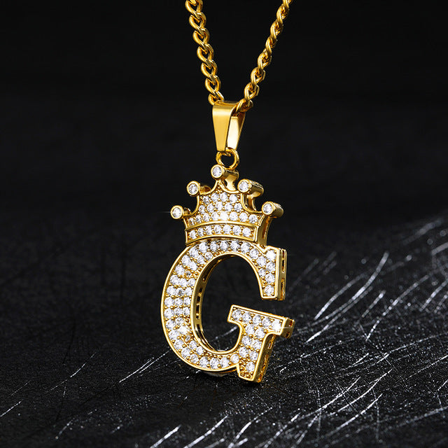Crown Initial Necklace