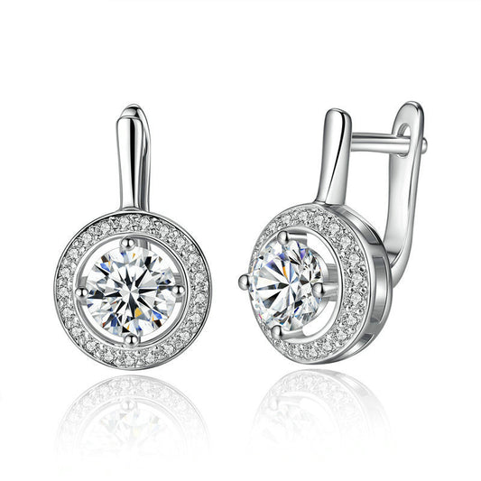 Fashion Leverback Zircon Earrings
