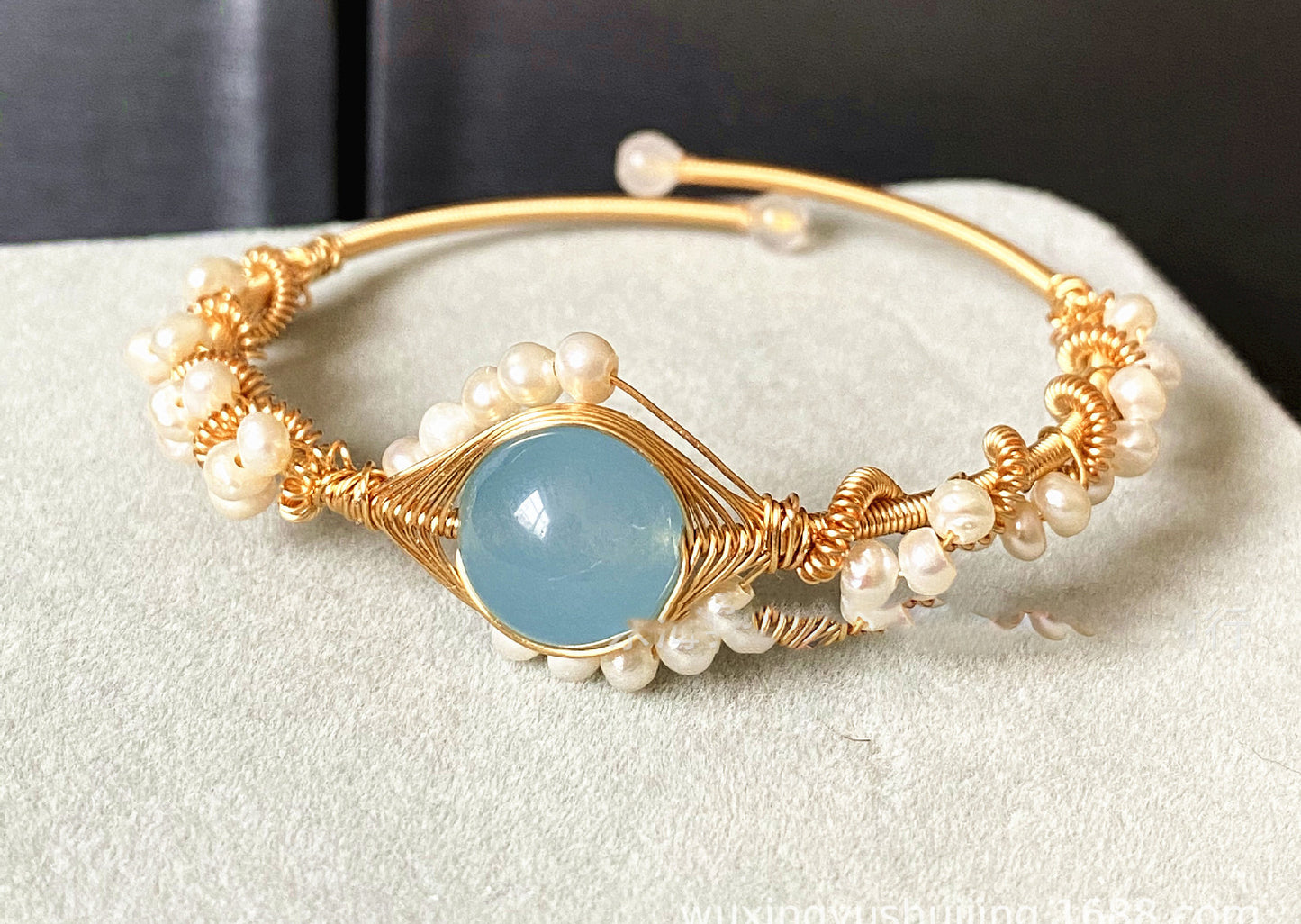 Sapphire and Pearl Gold Bracelet