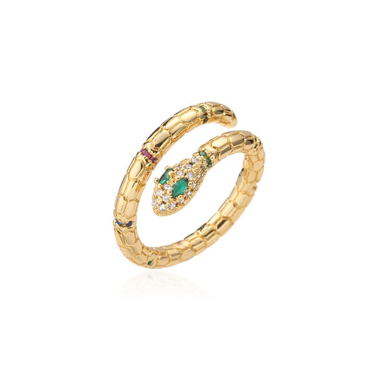 Add a touch of sophistication to your look with our elegant adjustable snake finger ring. Timeless design and perfect fit make it a must-have. Shop now!